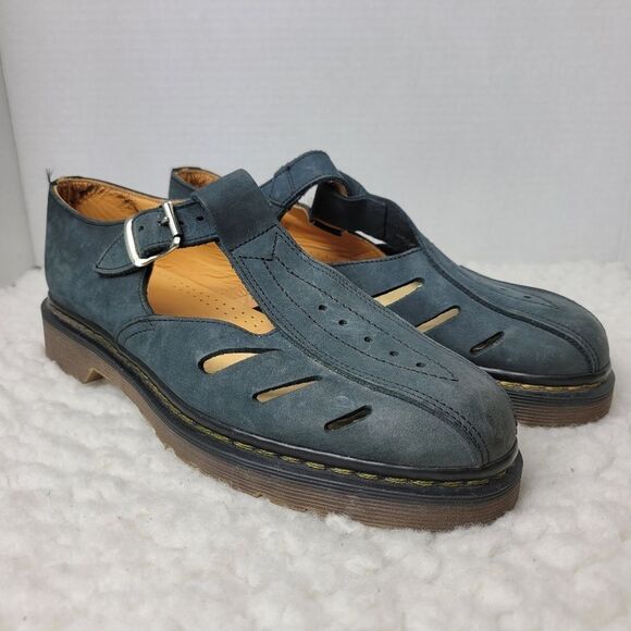 Vtg 70\'s Dr. Martens Mary Jane  Womens Shoes Size 9 Blue Leather England Made main image 5